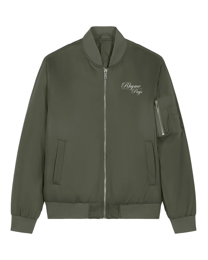 "Rhyme Pays" Bomber Jacket olive