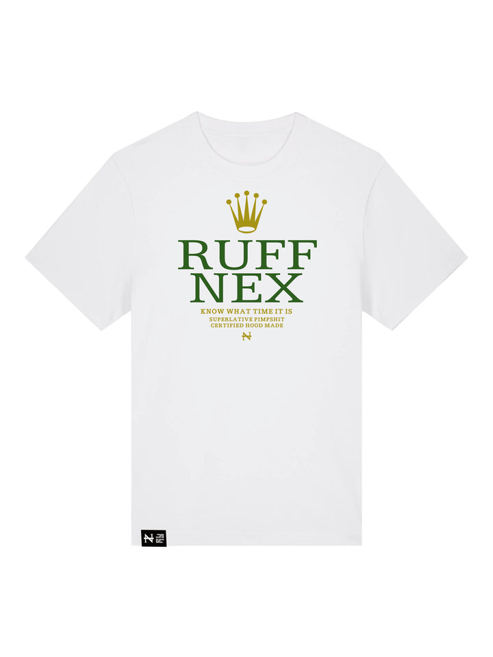 "The RUFFNEX" T-Shirt white (comfort cut / heavyweight 215 GSM)